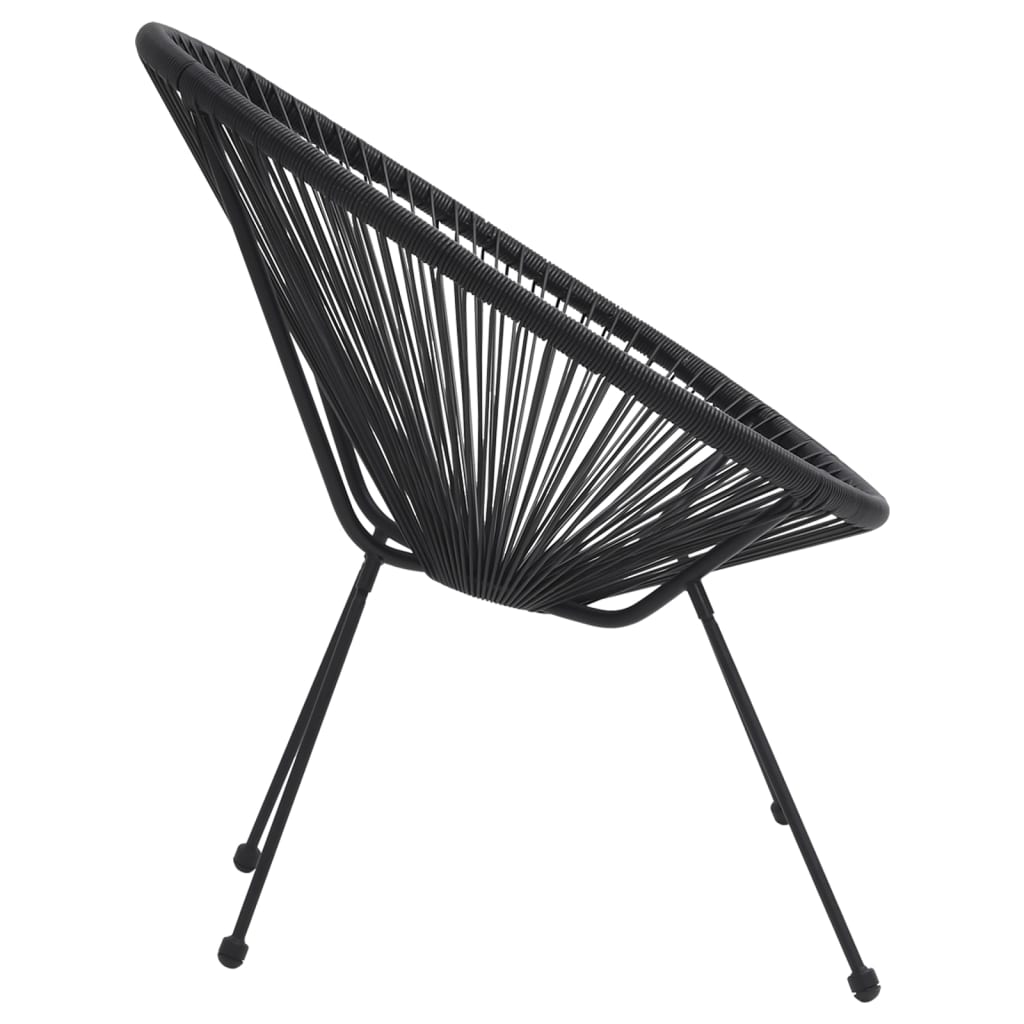 3-Delige Tuinset Pvc-Rattan Zwart