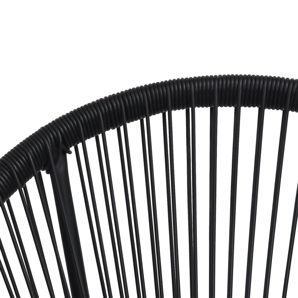 3-Delige Tuinset Pvc-Rattan Zwart