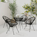3-Delige Tuinset Pvc-Rattan Zwart