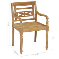 Stoelen Batavia 2 St Met Crèmekleurige Kussens Massief Teakhout