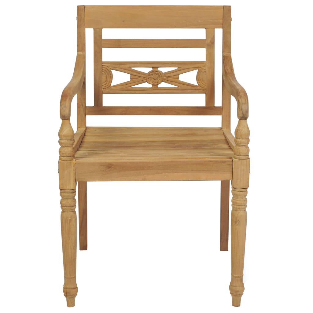 Stoelen Batavia 2 St Met Crèmekleurige Kussens Massief Teakhout