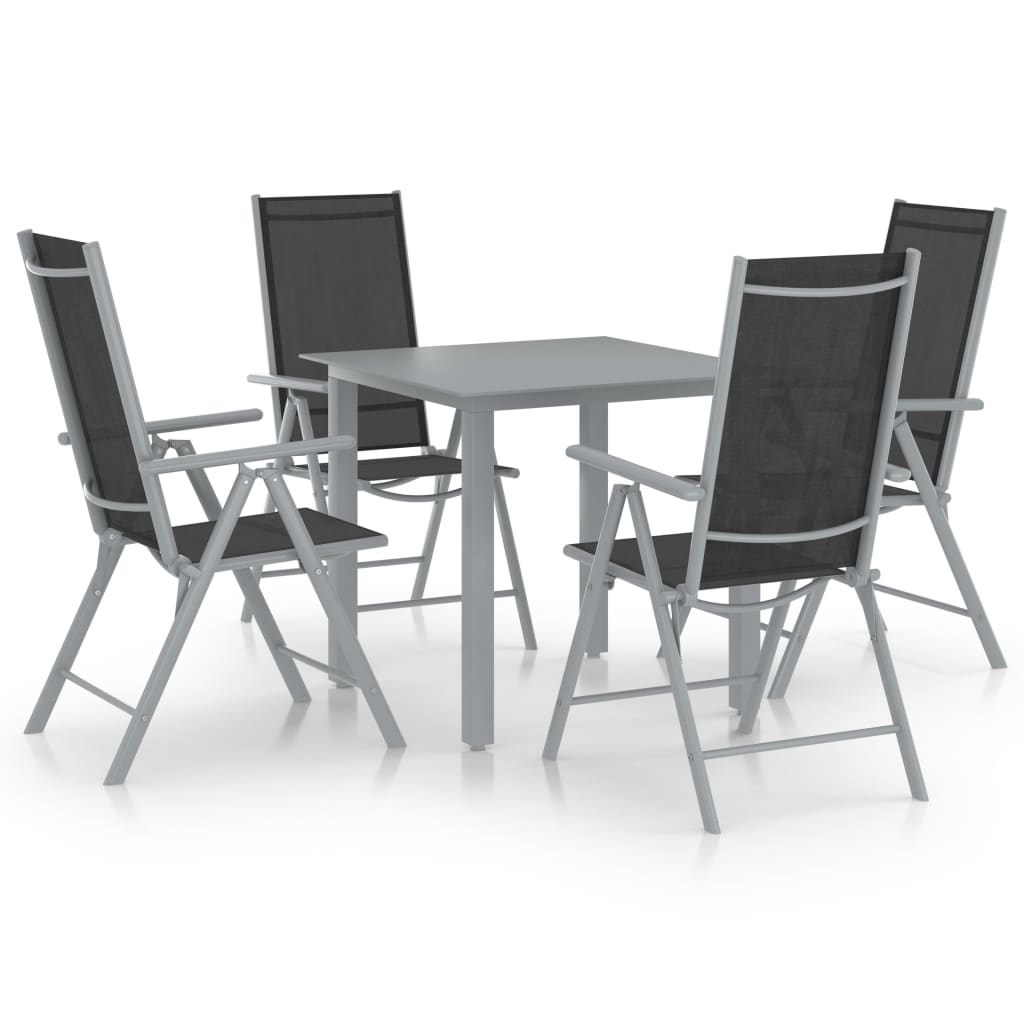 5-Delige Tuinset Aluminium Kleurig En Zwart