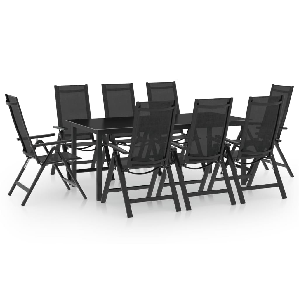 9-Delige Tuinset Aluminium Antracietkleurig
