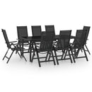 9-Delige Tuinset Aluminium Antracietkleurig
