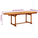 9-Delige Tuinset Massief Acaciahout 160-240 Cm