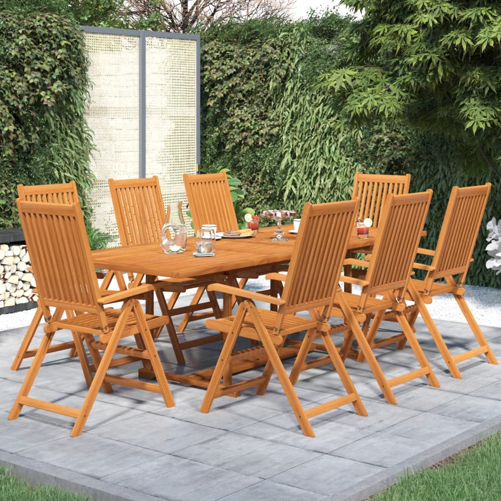 9-Delige Tuinset Massief Acaciahout 160-240 Cm