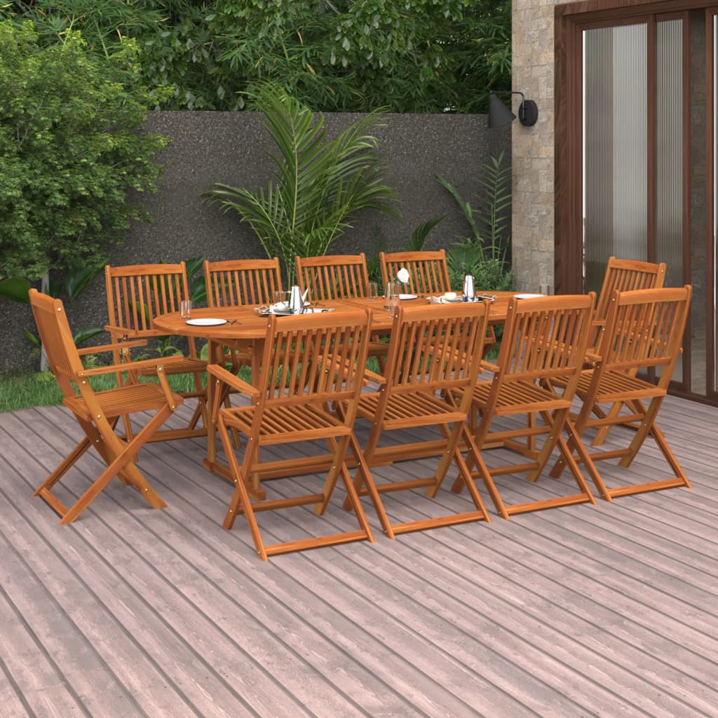 9-Delige Tuinset 220X90X75 Cm Massief Acaciahout