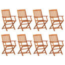 9-Delige Tuinset 220X90X75 Cm Massief Acaciahout