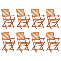 9-Delige Tuinset 220X90X75 Cm Massief Acaciahout