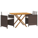 3-Delige Tuinset Met Kussens Poly Rattan