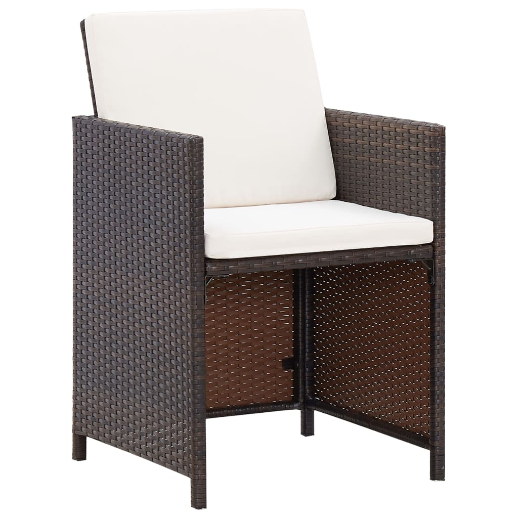 3-Delige Tuinset Met Kussens Poly Rattan