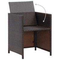 3-Delige Tuinset Met Kussens Poly Rattan