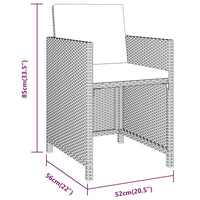 3-Delige Tuinset Met Kussens Poly Rattan
