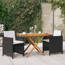 3-Delige Tuinset Met Kussens Poly Rattan