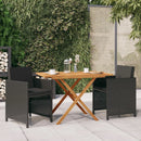 3-Delige Tuinset Met Kussens Poly Rattan