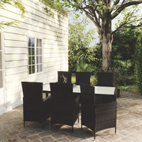 7-Delige Tuinset Met Kussens Poly Rattan