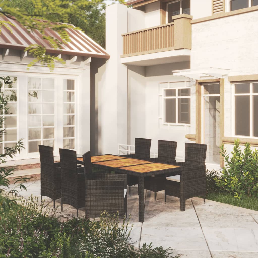 7-Delige Tuinset Met Kussens Poly Rattan