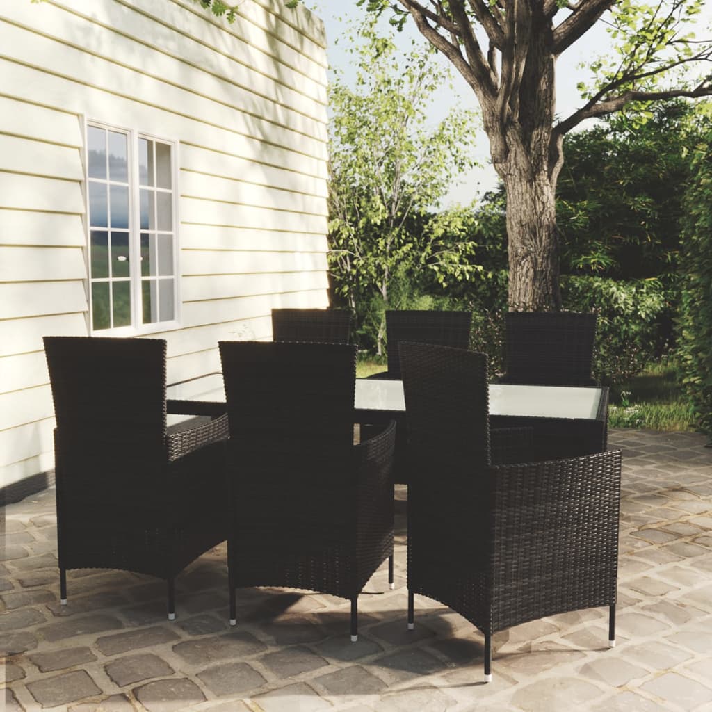 7-Delige Tuinset Met Kussens Poly Rattan