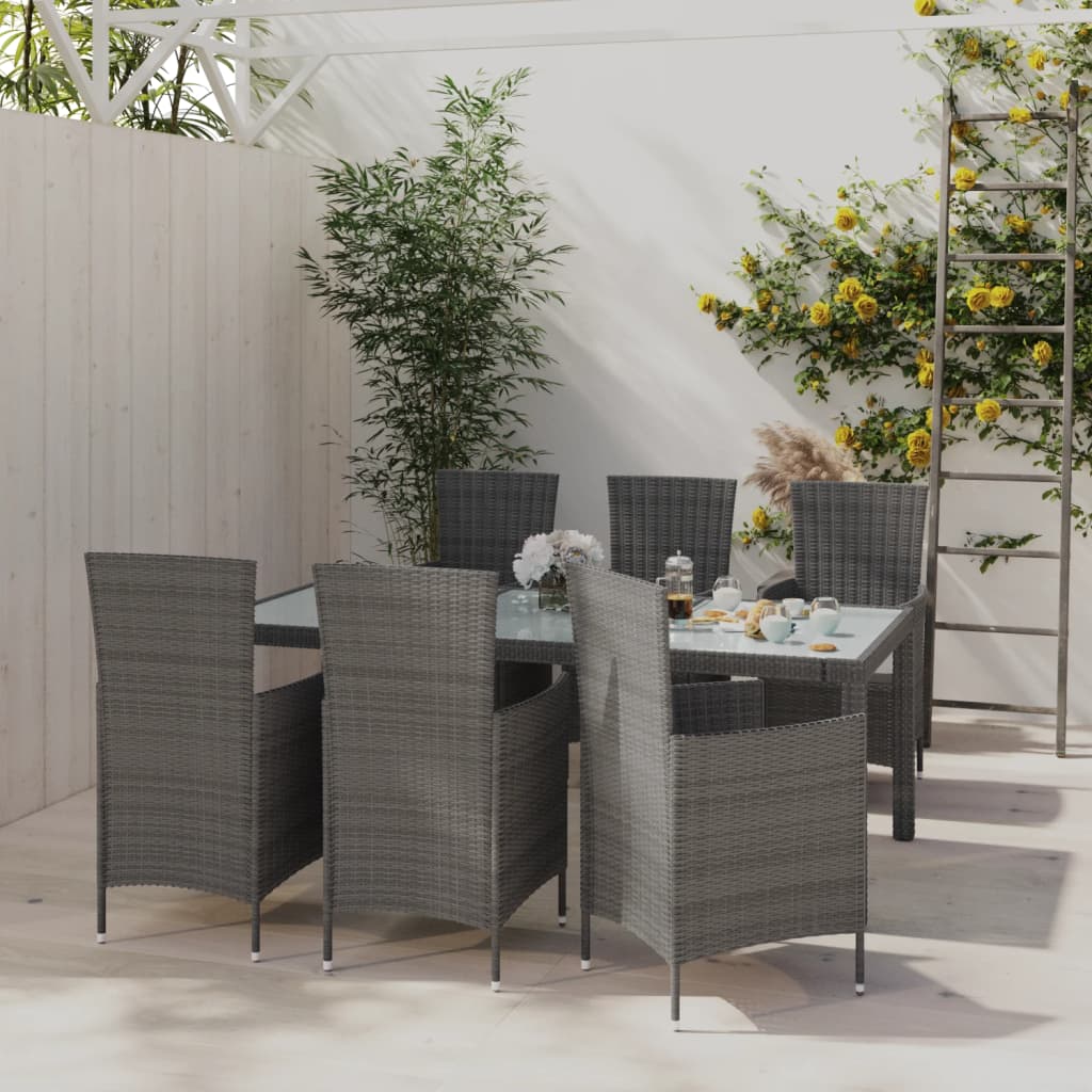 7-Delige Tuinset Met Kussens Poly Rattan