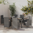 7-Delige Tuinset Met Kussens Poly Rattan