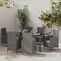 7-Delige Tuinset Met Kussens Poly Rattan