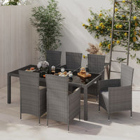 7-Delige Tuinset Met Kussens Poly Rattan