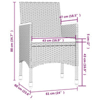 7-Delige Tuinset Met Kussens Poly Rattan