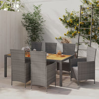 7-Delige Tuinset Met Kussens Poly Rattan