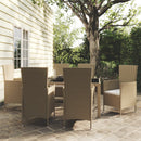 7-Delige Tuinset Met Kussens Poly Rattan