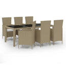 7-Delige Tuinset Met Kussens Poly Rattan