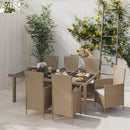 7-Delige Tuinset Met Kussens Poly Rattan