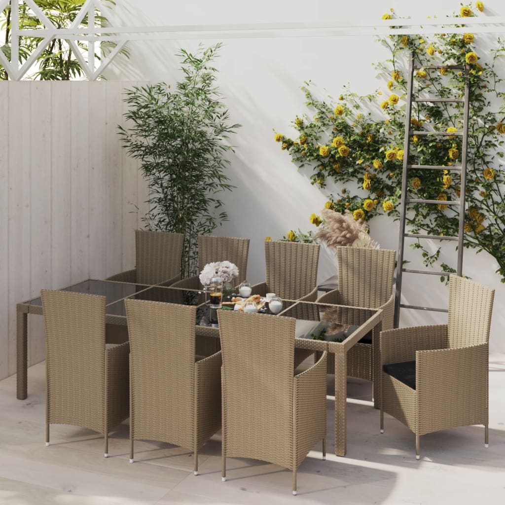 7-Delige Tuinset Met Kussens Poly Rattan