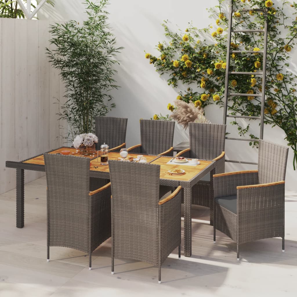 5-Delige Tuinset Met Kussens Poly Rattan