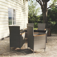 5-Delige Tuinset Met Kussens Poly Rattan