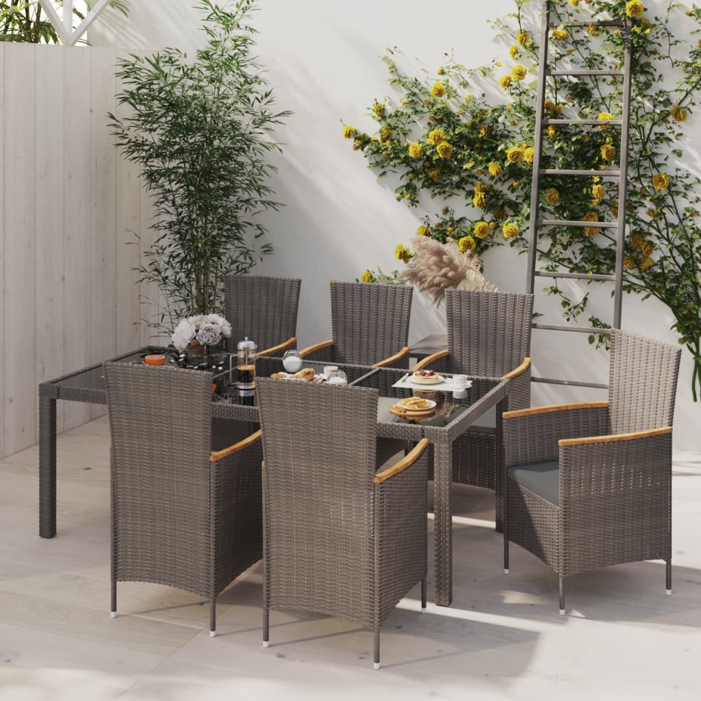 5-Delige Tuinset Met Kussens Poly Rattan