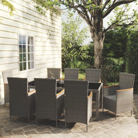 5-Delige Tuinset Met Kussens Poly Rattan