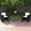 3-Delige Tuinset Met Kussens Poly Rattan