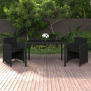 3-Delige Tuinset Met Kussens Poly Rattan