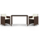 3-Delige Tuinset Met Kussens Poly Rattan