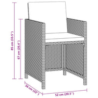 3-Delige Tuinset Met Kussens Poly Rattan