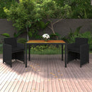 3-Delige Tuinset Met Kussens Poly Rattan