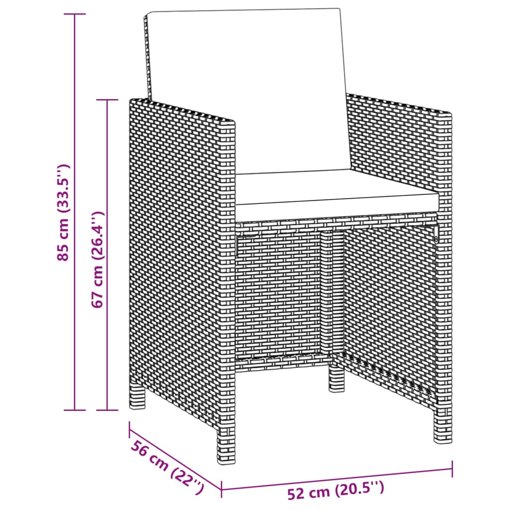 5-Delige Tuinset Met Kussens Poly Rattan