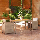 3-Delige Tuinset Met Kussens Poly Rattan