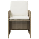 9-Delige Tuinset Met Kussens Poly Rattan Beige En Crèmewit