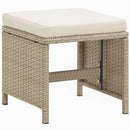 9-Delige Tuinset Met Kussens Poly Rattan Beige En Crèmewit