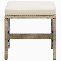 9-Delige Tuinset Met Kussens Poly Rattan Beige En Crèmewit