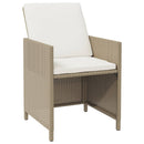9-Delige Tuinset Met Kussens Poly Rattan Beige En Crèmewit