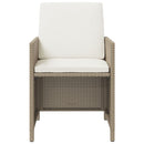9-Delige Tuinset Met Kussens Poly Rattan Beige En Crèmewit