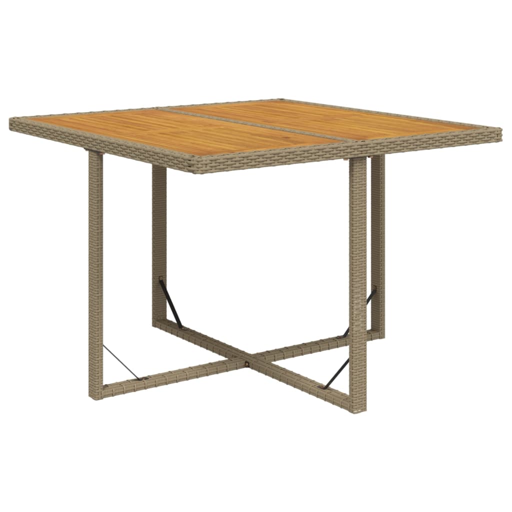 9-Delige Tuinset Met Kussens Poly Rattan Beige En Crèmewit
