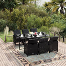 7-Delige Tuinset Met Kussens Poly Rattan Zwart